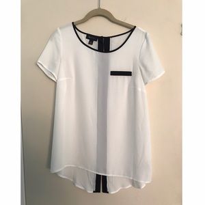 Sheer white professional tunic